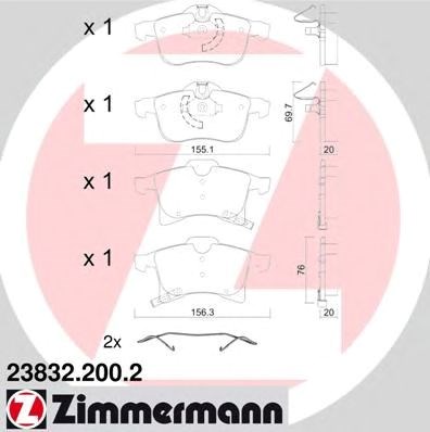 Колодки передние 238322002 ZIMMERMANN