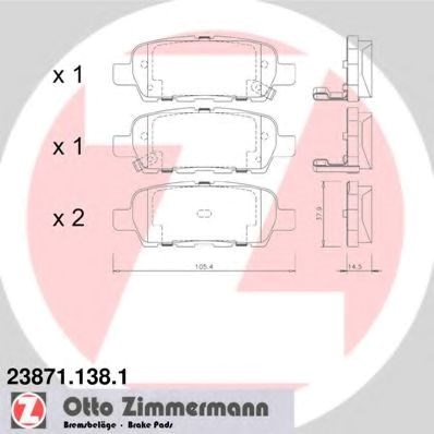 Колодки дисковые  238711381 ZIMMERMANN