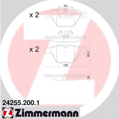 Передние тормозные колодки 242552001 ZIMMERMANN