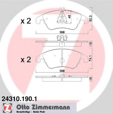 Колодки тормозные 243101901 ZIMMERMANN