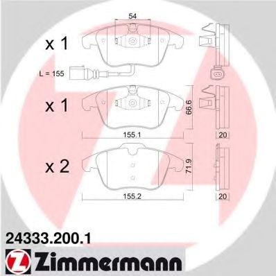 Тормозные колодки 243332001 ZIMMERMANN