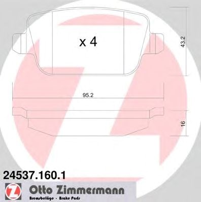 Задние колодки 245371601 ZIMMERMANN