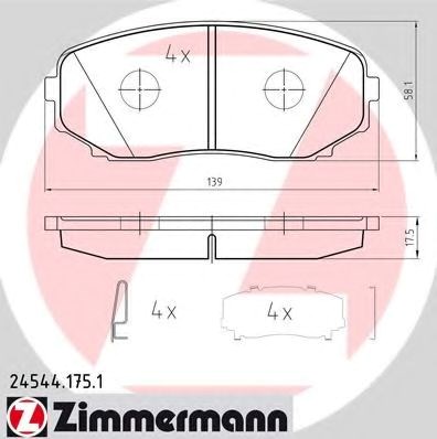 Колодки передние 245441751 ZIMMERMANN