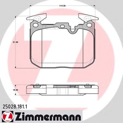 Колодки тормозные 250281811 ZIMMERMANN