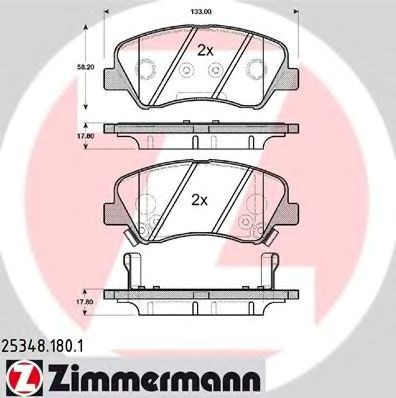 Тормозные колодки 253481801 ZIMMERMANN