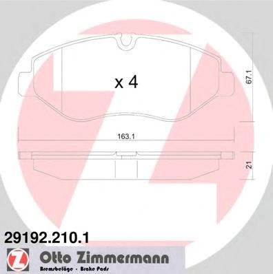 Колодки тормозные 291922101 ZIMMERMANN