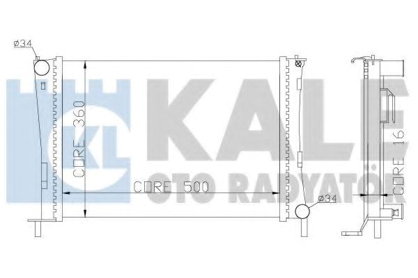Kale ford радіатор охолодження двиг. fiesta v,fusion,mazda 2 1.25/1.6 01- 349600