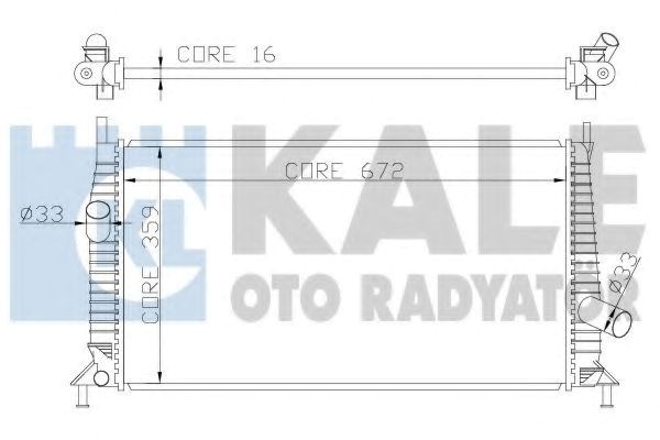 Kale volvo радіатор охолодження c30/70,s40 ii,v50,ford c-max,focus ii,mazda 3 1.3/2.0 03- 356300
