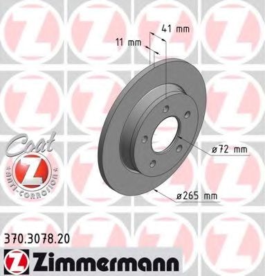 Задний дисковый тормоз 370307820 ZIMMERMANN