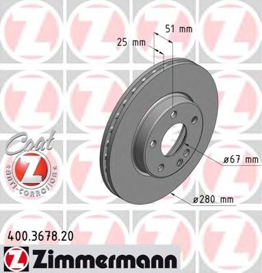 Тормоз дисковый передний 400367820 ZIMMERMANN