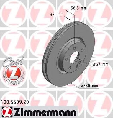 Передний тормозной диск 400550920 ZIMMERMANN