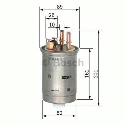 Bosch n6376 h201mm фільтр паливний диз. ford mondeo iii 2,0tddi/tdci  00- 450906376