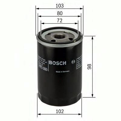 Bosch p3365 h98mm фільтр масляний toyota avensis 2,0d 97-, corolla 2,0d 96- 451103365