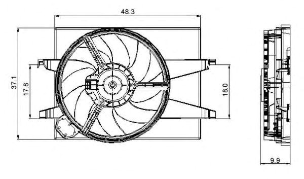 Вентилятор двигателя ford fusion (02-) (пр-во nrf) 47006