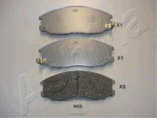 Колодки гальмівні передні дискові hyundai h-1 (вир-во ashika) 50H0005