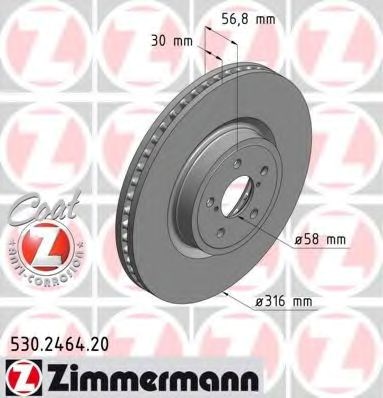 Диск тормозной передний 530246420 ZIMMERMANN