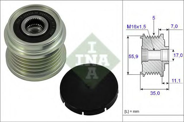 Шкив генератора 535000810 INA