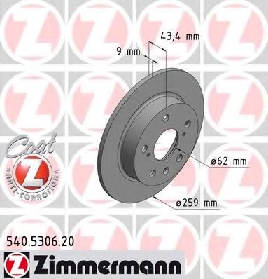 Дисковый тормоз 540530620 ZIMMERMANN