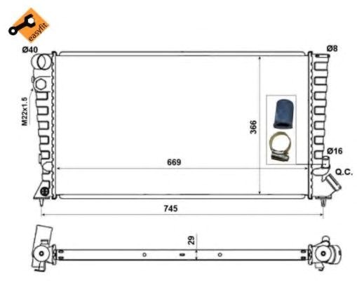 Радиатор охлаждения 58189 NRF