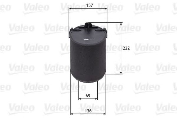 Valeo vw фільтр повітря (вставка) 1,6/2,0fsi: audi a3golf v,caddy iii 04-seat (136221) циліндр. 585742
