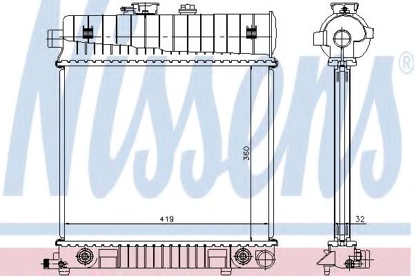 Радиатор охлаждения mercedes c-class w202 (93-) (пр-во nissens) 62708A