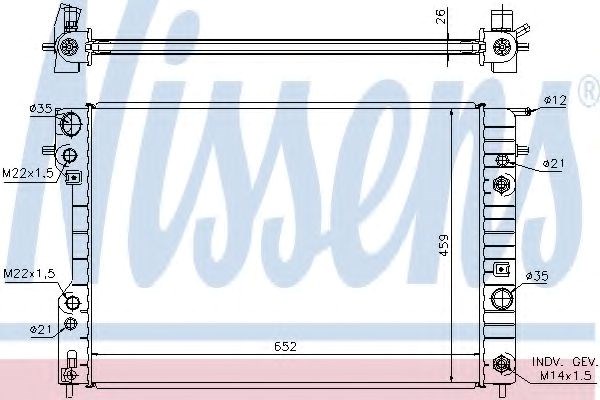 Радиатор водяной 63073A NISSENS
