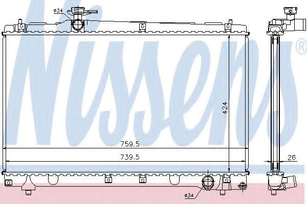 Радиатор охлаждения 64670A NISSENS