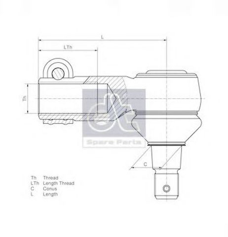 Наконечник рулевой тяги, внешний 651204 DIESEL TECHNIC