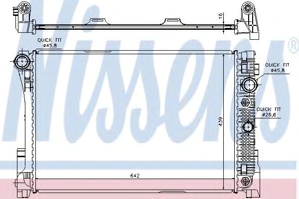 Радиатор охлождения mercedes c-class w 204 (07-) c 180 kompressor (пр-во nissens) 67161