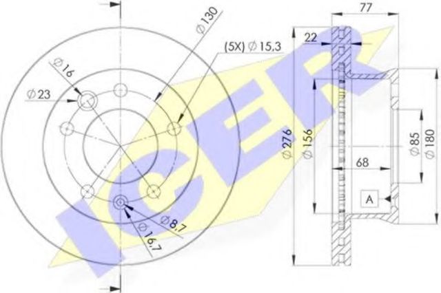 Диск тормозной передний 78BD01811 ICER
