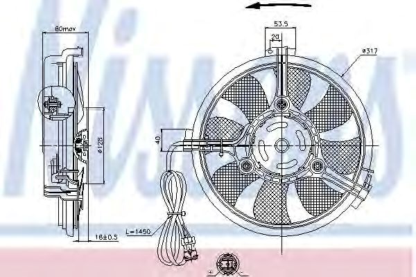 Вентилятор радиатора audi, ford, seat, vw (пр-во nissens) 85519