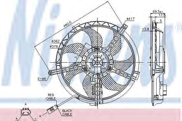 Диффузор радиатора охлаждения в сборе с мотором 85632 NISSENS