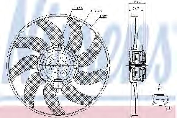 Вентилятор радиатора vag (пр-во nissens) 85728