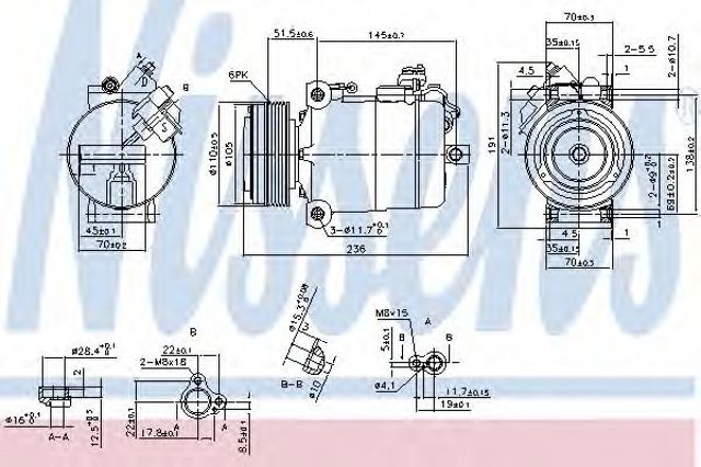 Компрессор кондиционера 890043 NISSENS