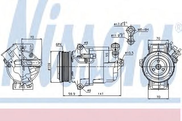 Компрессор системы кондиционирования 89041 NISSENS