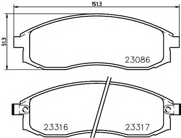 Колодки тормозные дисковые комплект 8DB355006731 HELLA