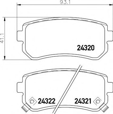 Колодки на тормоз задний дисковый 8DB355006961 HELLA