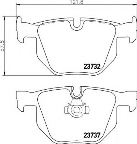 Колодки на тормоз задний дисковый 8DB355010471 HELLA