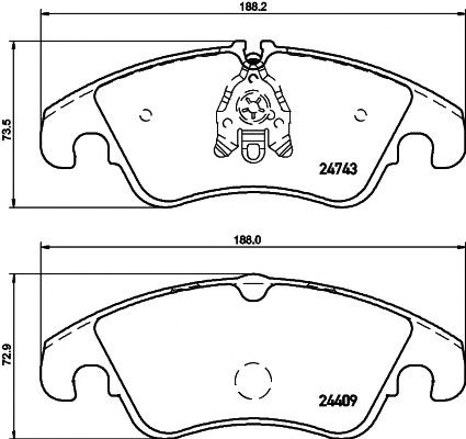 Колодки тормозные передние дисковые 8DB355013751 HELLA