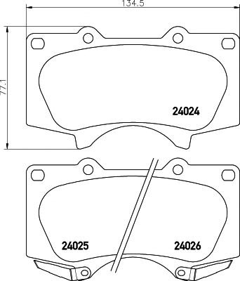 Передние тормозные колодки 8DB355014121 HELLA