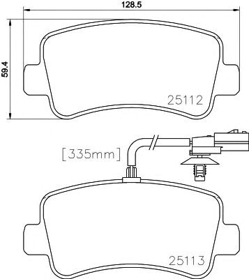 Задние дисковые колодки 8DB355015301 HELLA