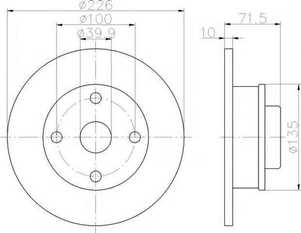 Задний дисковый тормоз 8DD355101661 HELLA