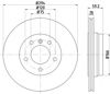 Диск тормозной задний 8DD355106571 HELLA