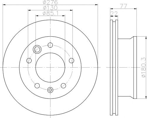 8DD355111001 HELLA Диск тормозной передний купить в Сумы