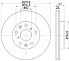 Диск тормозной передний 8DD355113631 HELLA