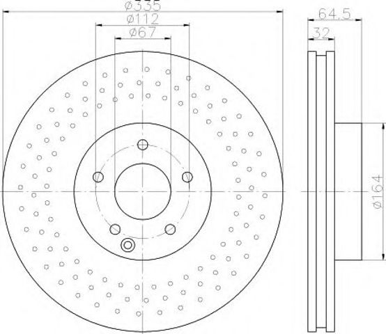 Тормоз дисковый передний 8DD355115011 HELLA