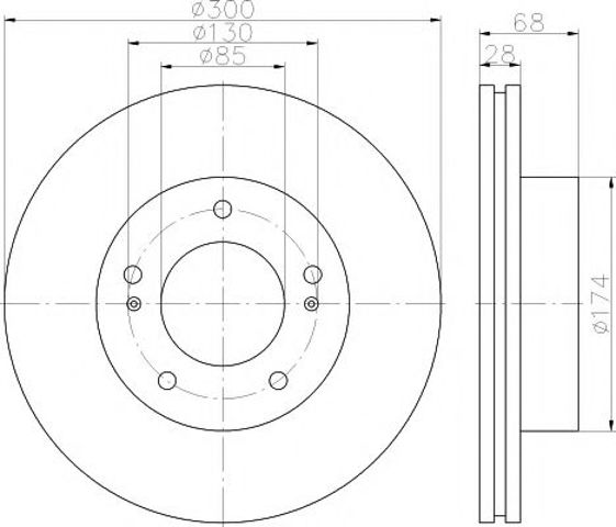 Тормоз дисковый передний 8DD355116461 HELLA