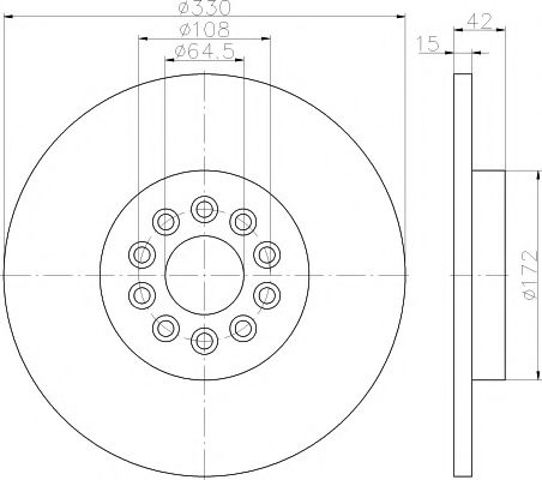 Диск тормозной передний 8DD355116711 HELLA