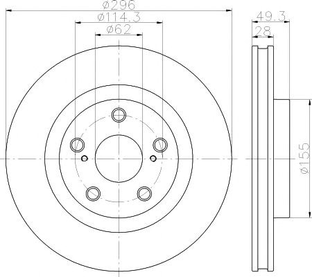 Передний тормозной диск 8DD355118561 HELLA