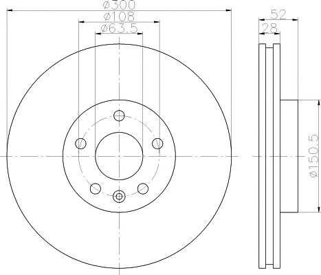 Передний тормозной диск 8DD355118831 HELLA
